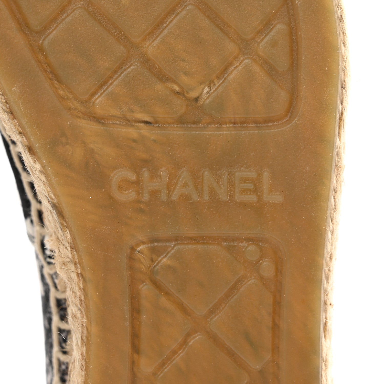 Chanel Printed Canvas Grosgrain 31 Rue Cambon Espadrilles 36 Black White 7 of 11