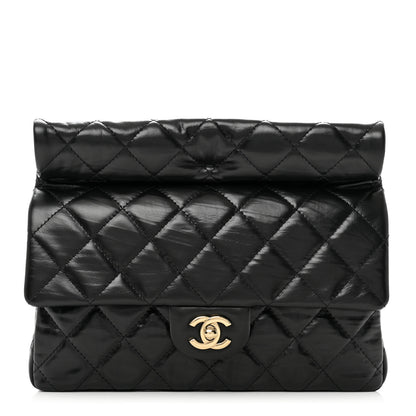 Chanel Crumpled Calfskin Quilted Clutch Black 1 of 7