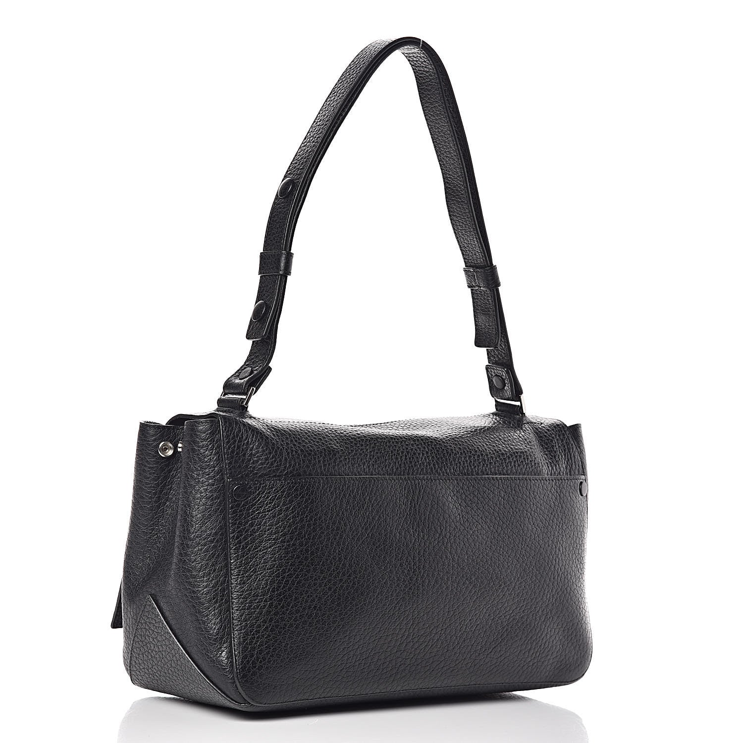 Proenza Schouler Pebbled Calfskin Double Sided PS Courier Bag Black 3 of 9