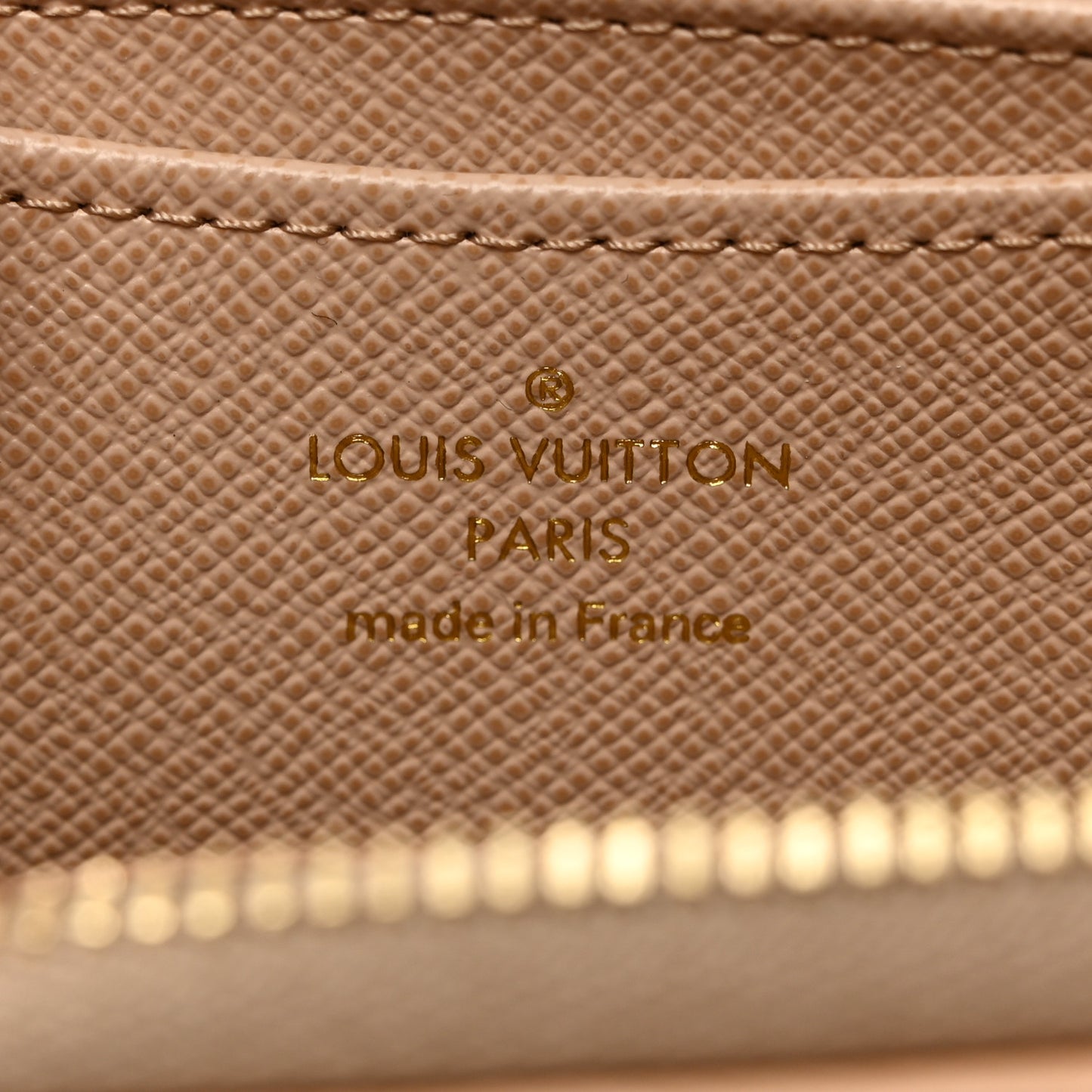 Hollographic Monoglam Zippy Coin Purse Wallet Beige