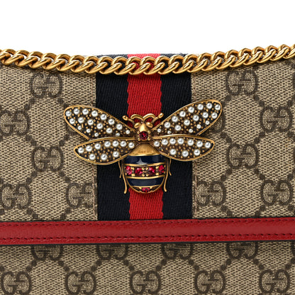 Gucci GG Supreme Monogram Web Queen Margaret Chain Wallet Red 7 of 10