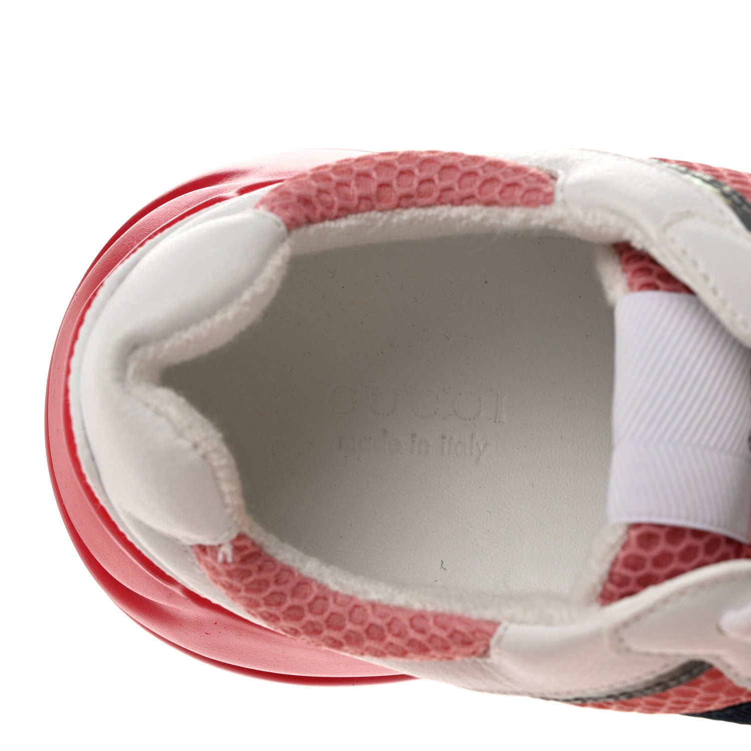Gucci Lavaredo Eco Fabric Mesh Web Womens Rhyton Reflective Sneakers 36.5 Great White Water Rose Silver 7 of 9