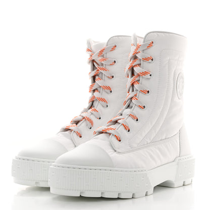Hermes Calfskin Parachute Fresh Ankle Boots 38 White 3 of 9