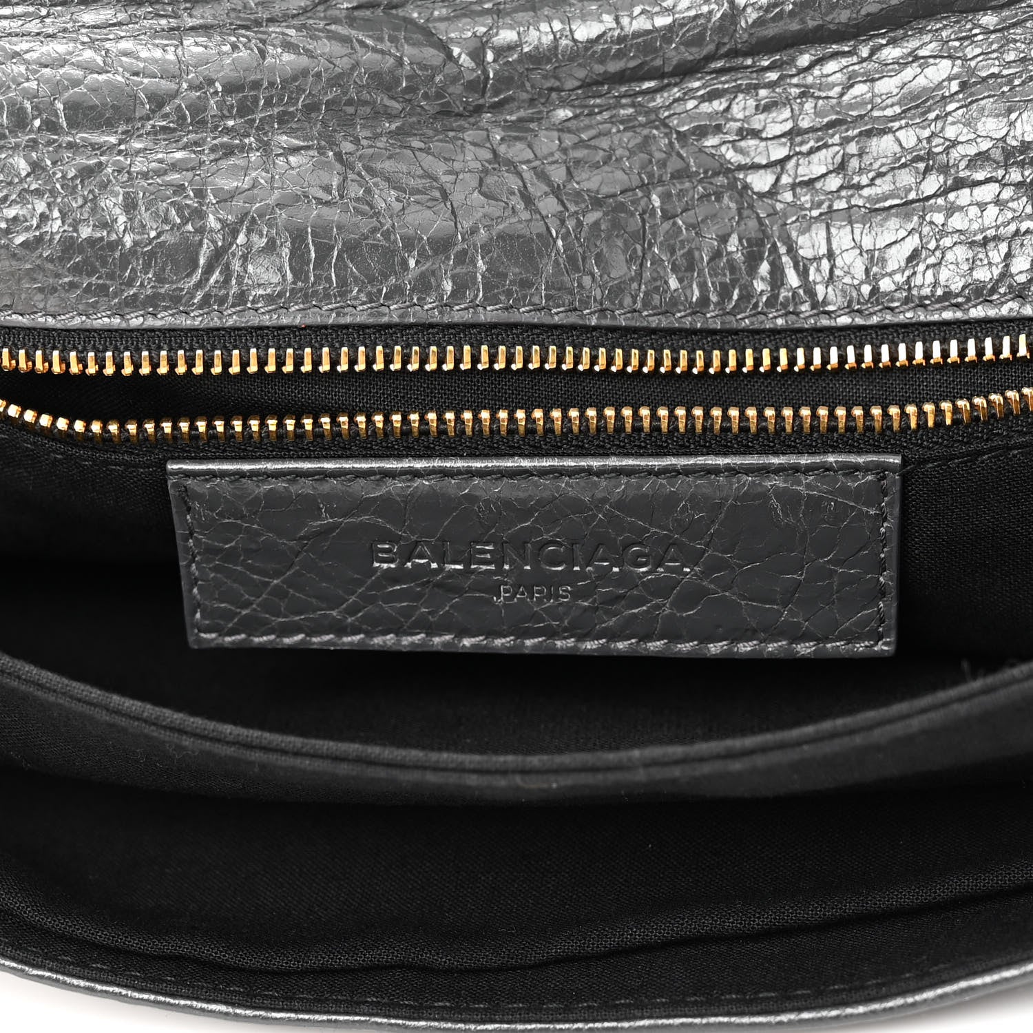 Balenciaga Agneau Giant 12 Gold Hardware Envelope Strap Clutch Gris Fossile 6 of 12