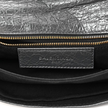 Balenciaga Agneau Giant 12 Gold Hardware Envelope Strap Clutch Gris Fossile 6 of 12
