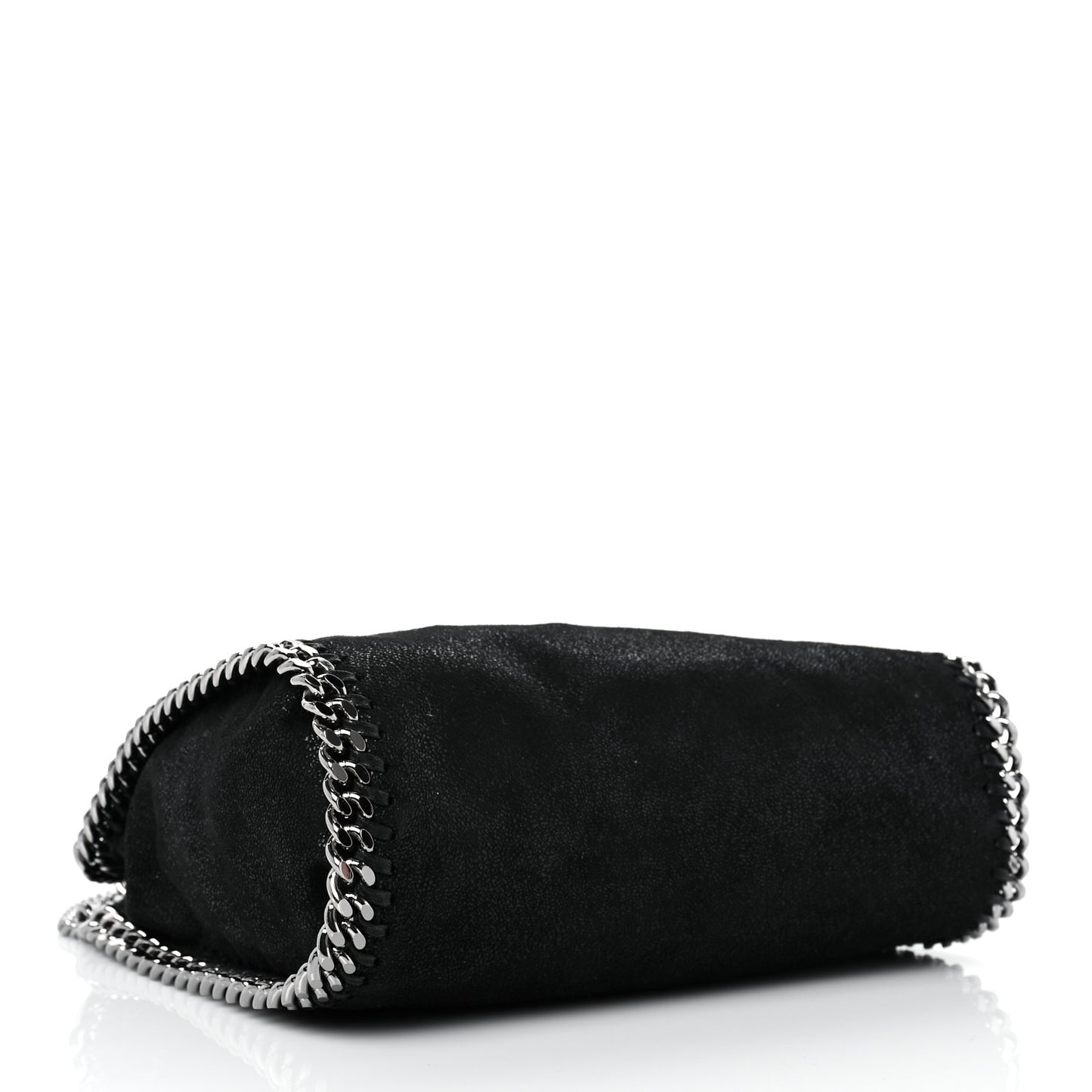 X ED CURTIS Shaggy Deer Logo Embroidered Mini Falabella Fold Over Tote Black