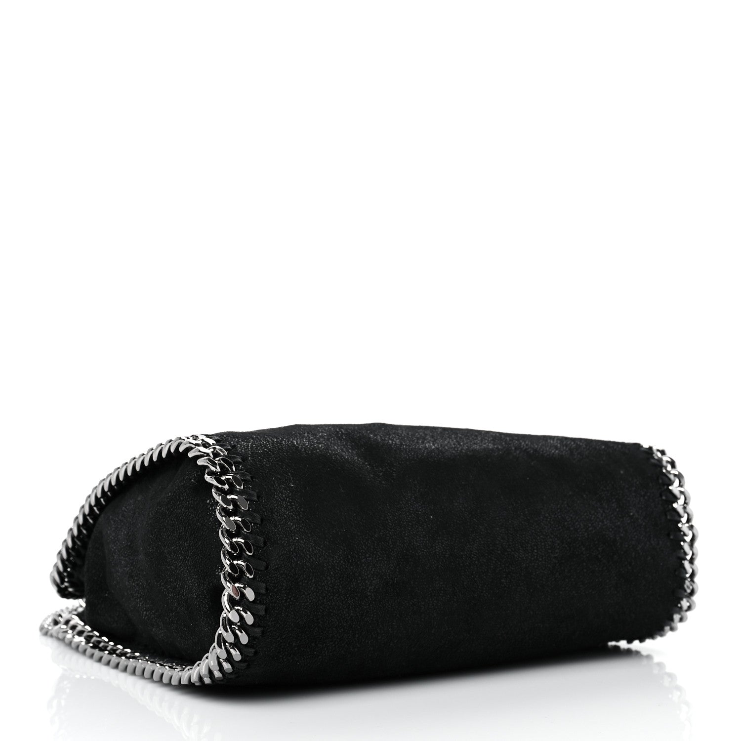 Stella McCartney X ED CURTIS Shaggy Deer Logo Embroidered Mini Falabella Fold Over Tote Black 5 of 9