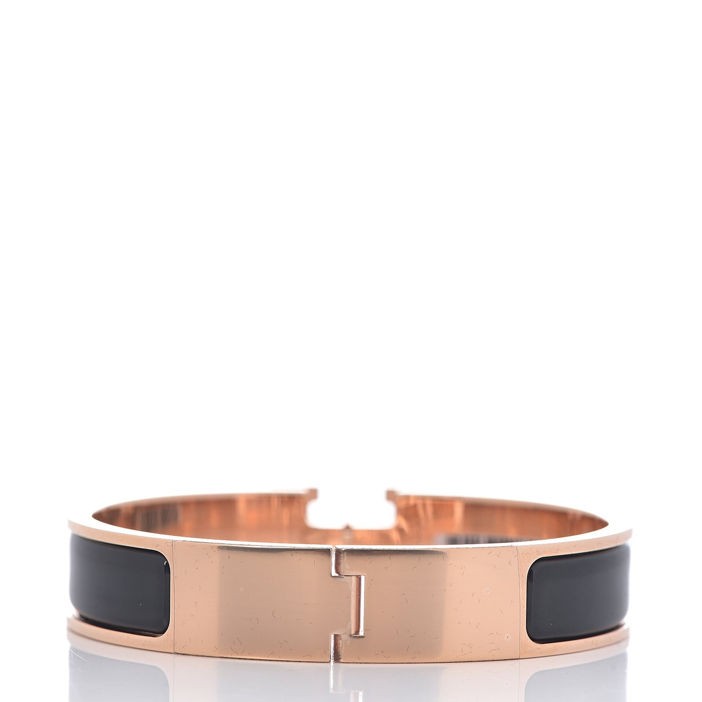 Enamel Narrow Clic Clac H Bracelet PM Black