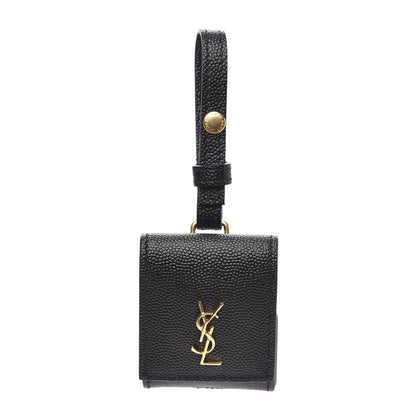 Saint Laurent Grain De Poudre Monogram Airpods Case Black 1 of 5