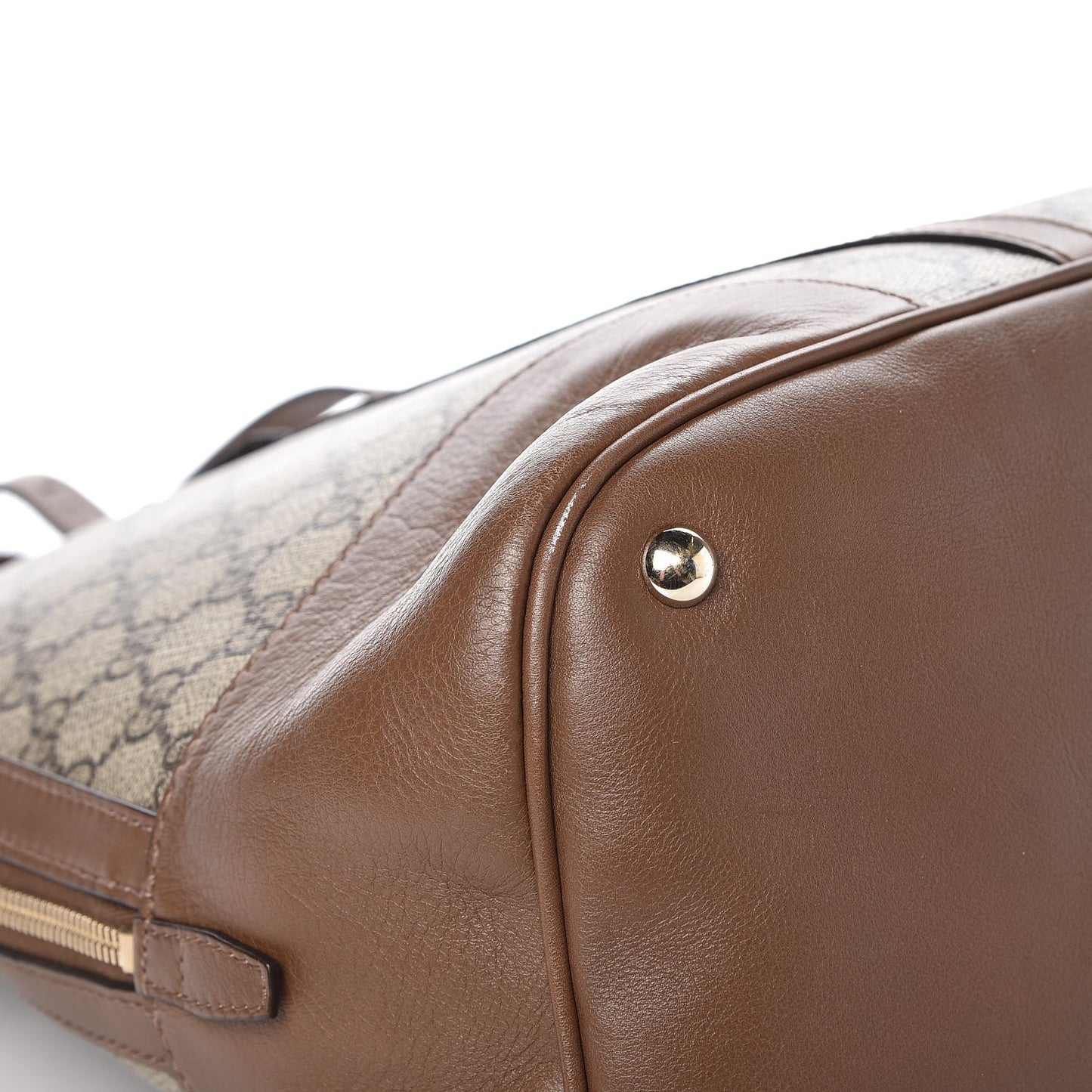 GG Supreme Monogram Margaux Calfskin Large Nice Top Handle Dome Bag Beige Ebony Acero