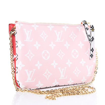 Louis Vuitton Monogram Giant Double Zip Pochette Rouge 3 of 7