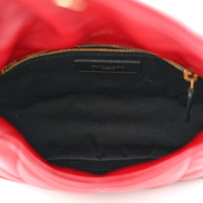 Saint Laurent Lambskin Quilted Toy Loulou Puffer Monogram Chain Satchel Opyum Red 5 of 14