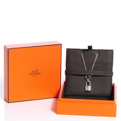 Hermes Sterling Silver Amulette Cadenas Kelly Pendant Necklace 7 of 7