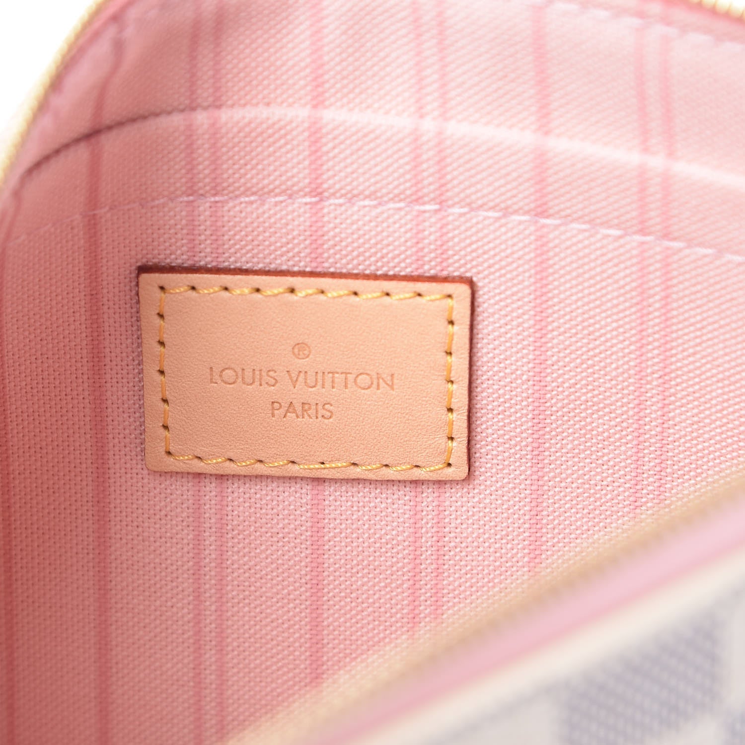 Louis Vuitton Damier Azur Neverfull MM GM Pochette Rose Ballerine 6 of 8