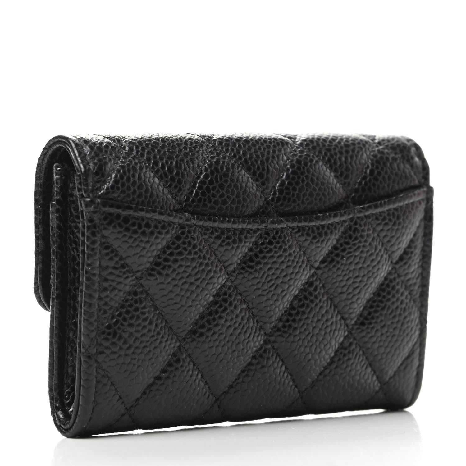 Chanel Caviar Quilted Flap Card Holder Wallet Black 3 of 9