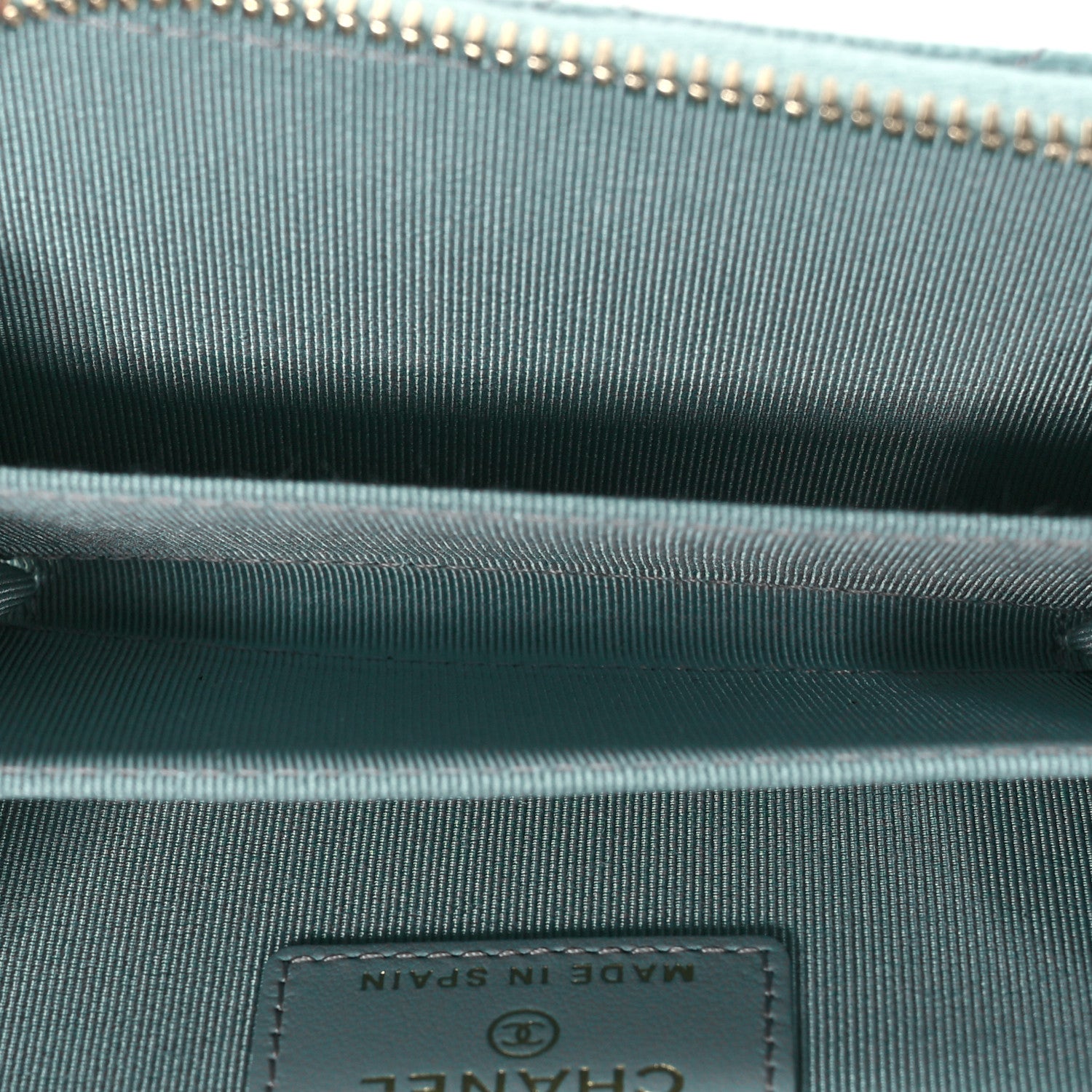 Chanel Caviar Quilted Zip Coin Purse Light Blue 5 of 8