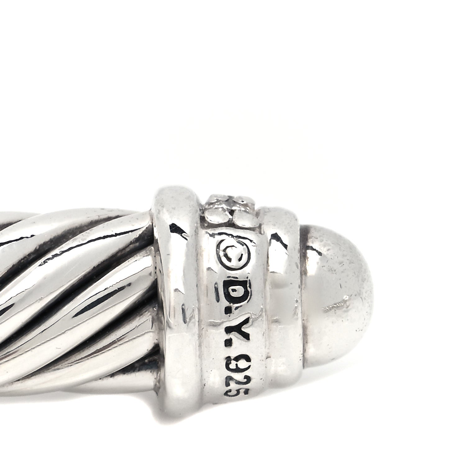 David Yurman Sterling Silver Diamond 5mm Cable Classics Dome Bracelet 4 of 4