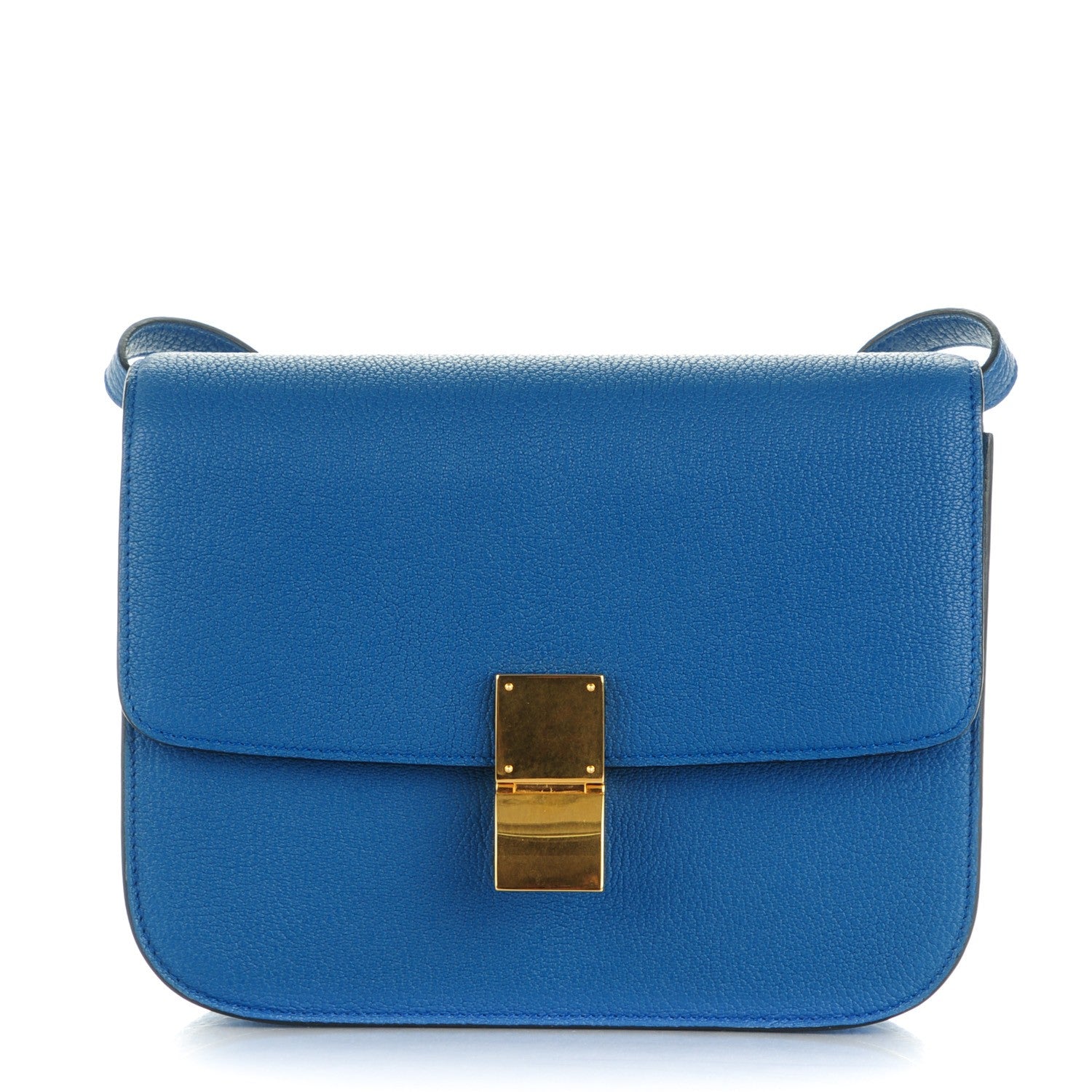 Celine Goatskin Medium Classic Box Flap Bag Sea 1 of 7