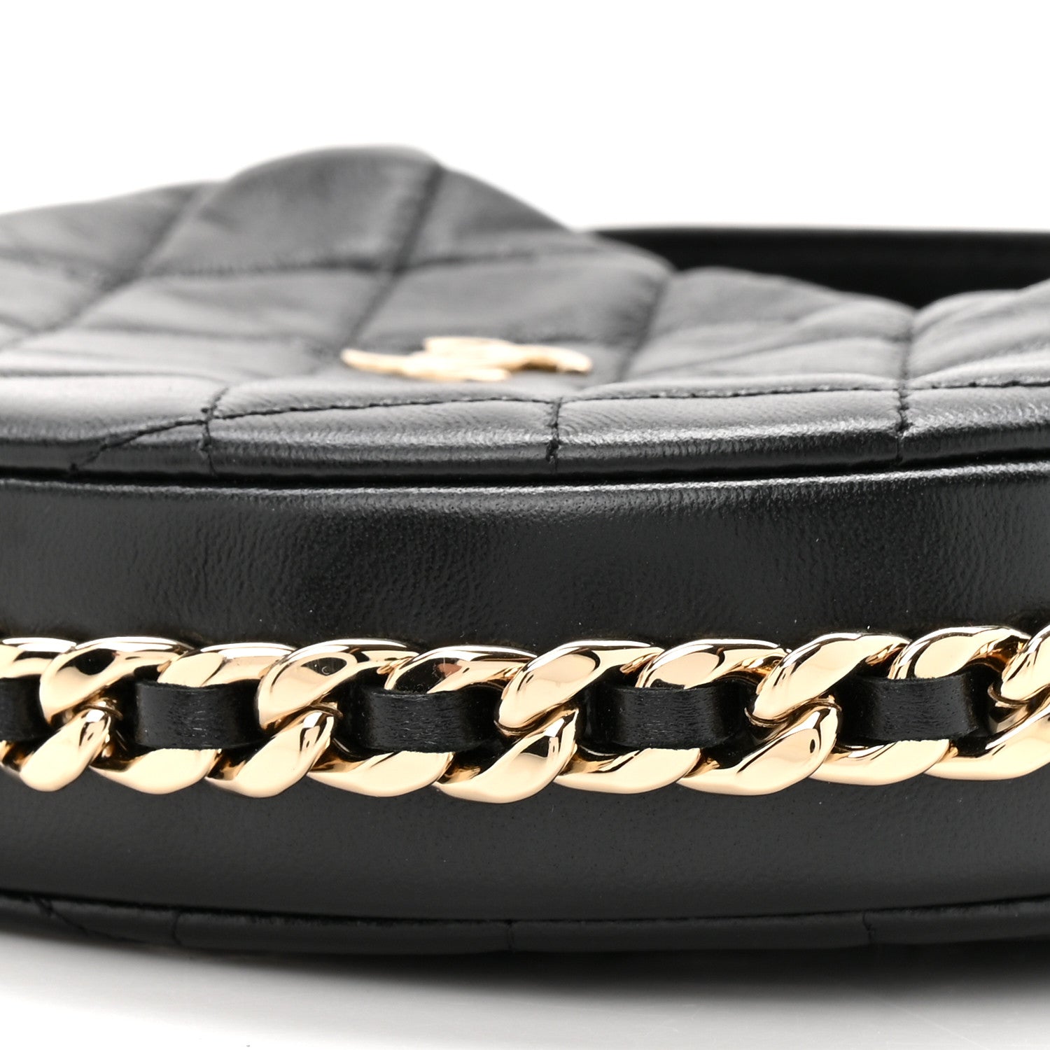 Chanel Lambskin Quilted Chain Around Pouch Black 9 of 11