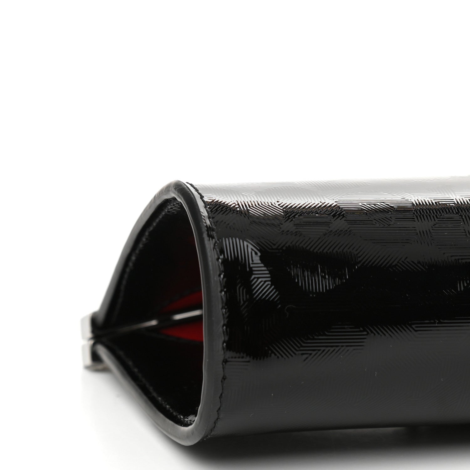 Christian Louboutin Textured Patent Palmette Clutch Black 8 of 9
