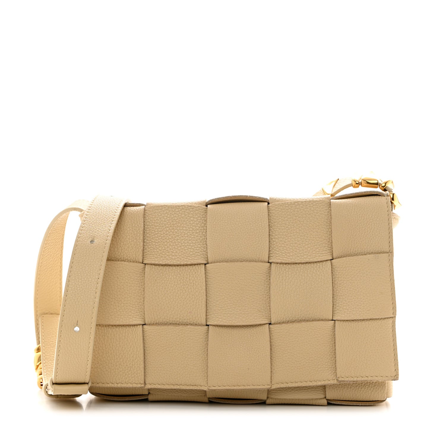 Grained Calfskin Maxi Intrecciato Cassette Crossbody Bag Porridge