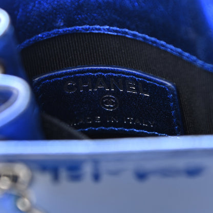 Chanel Metallic Patent Crossbody CC Phone Holder Blue 6 of 8