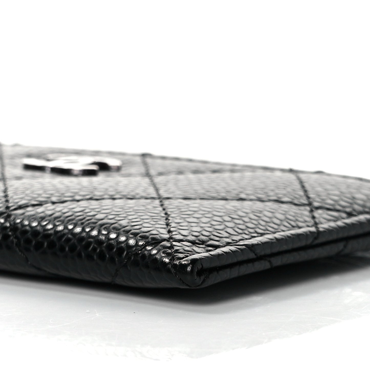 Caviar Quilted Card Holder Black