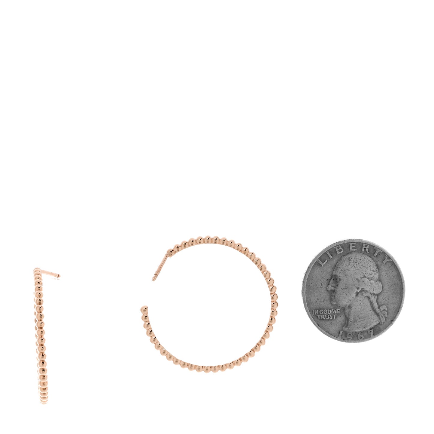 18K Rose Gold Small Perlee Hoop Earrings
