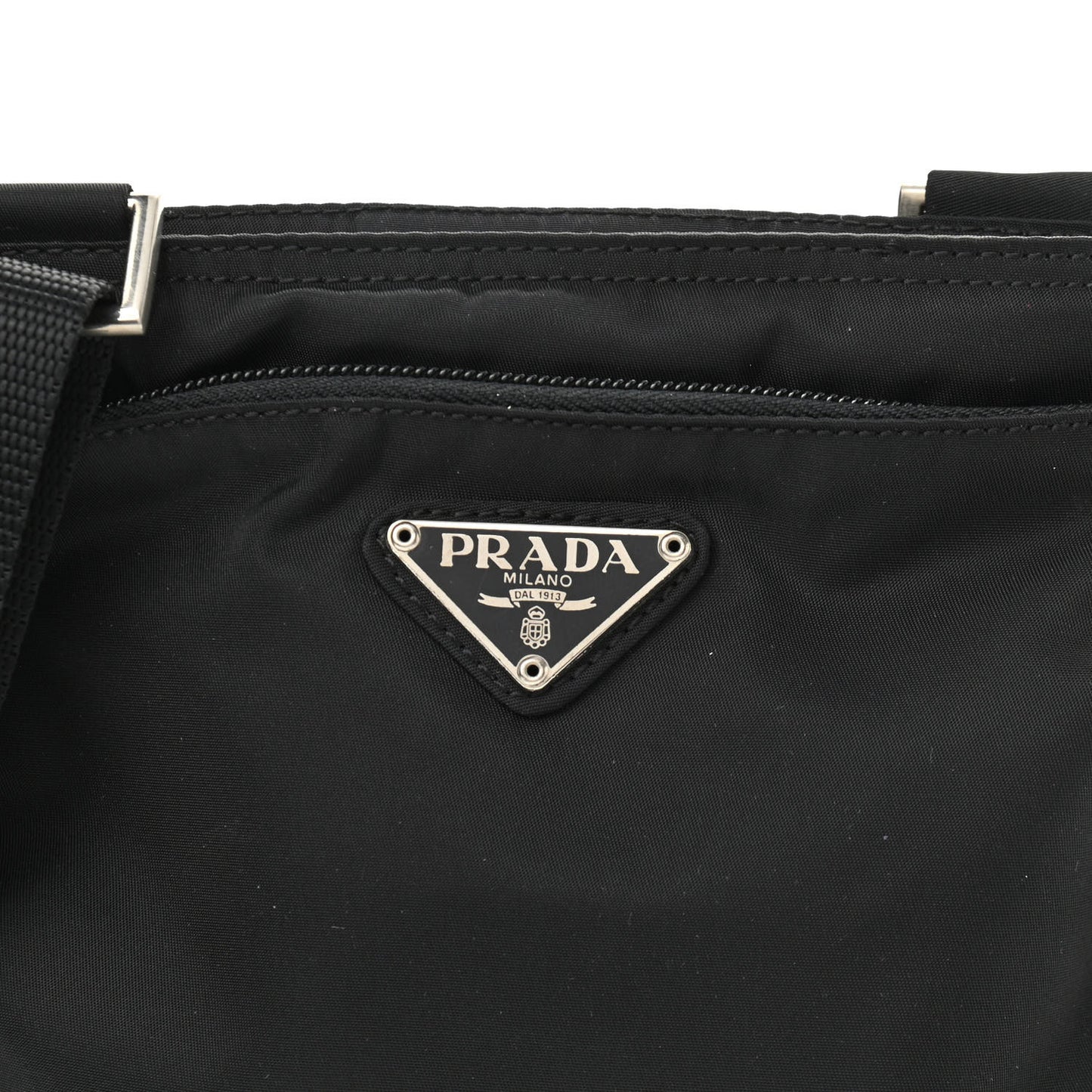 Nylon Vela Flat Messenger Bag Black