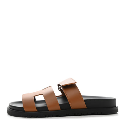 Hermes Calfskin Womens Chypre Sandals 36 Naturel 1 of 9