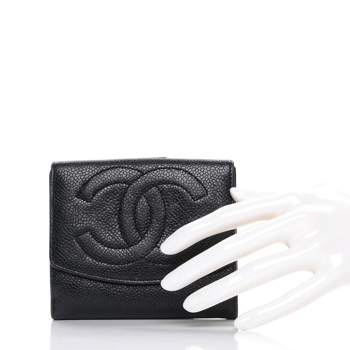 Caviar Timeless CC Compact French Wallet Black