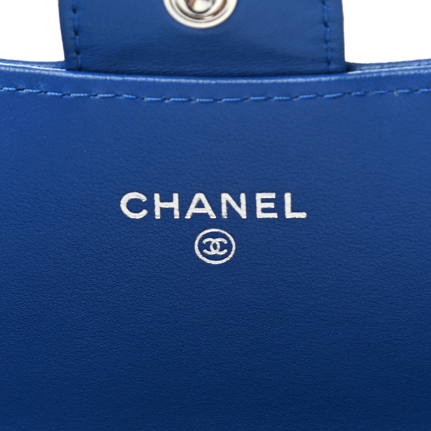 Lambskin Quilted Large Gusset Flap Wallet Royal Blue