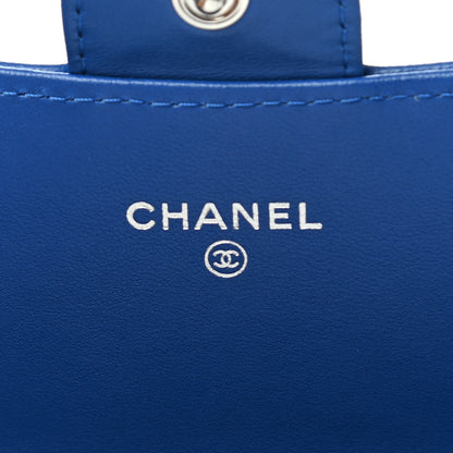 Chanel Lambskin Quilted Large Gusset Flap Wallet Royal Blue 6 of 8