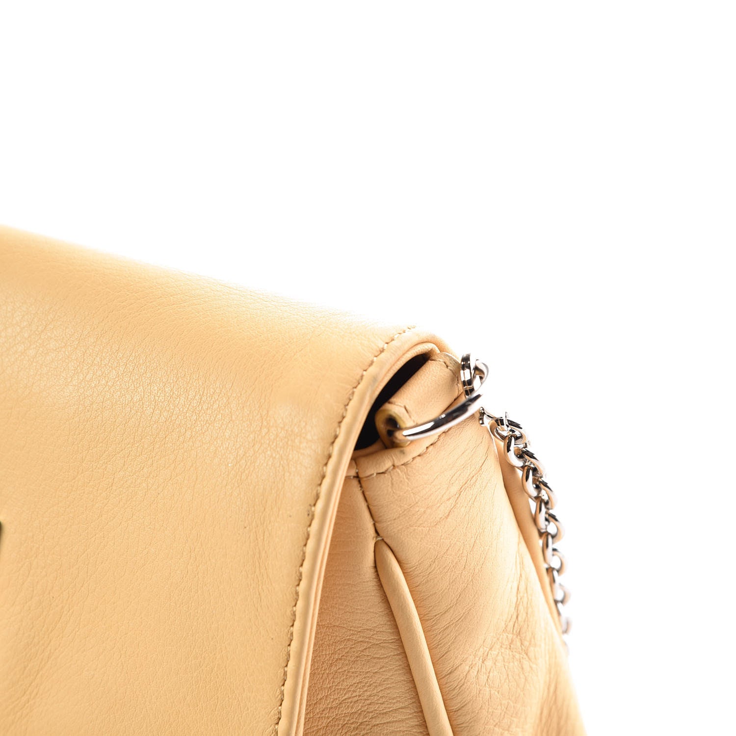 Fendi Vitello Flamingo Enamel Fendista Pouchette Crossbody Yellow 14 of 15