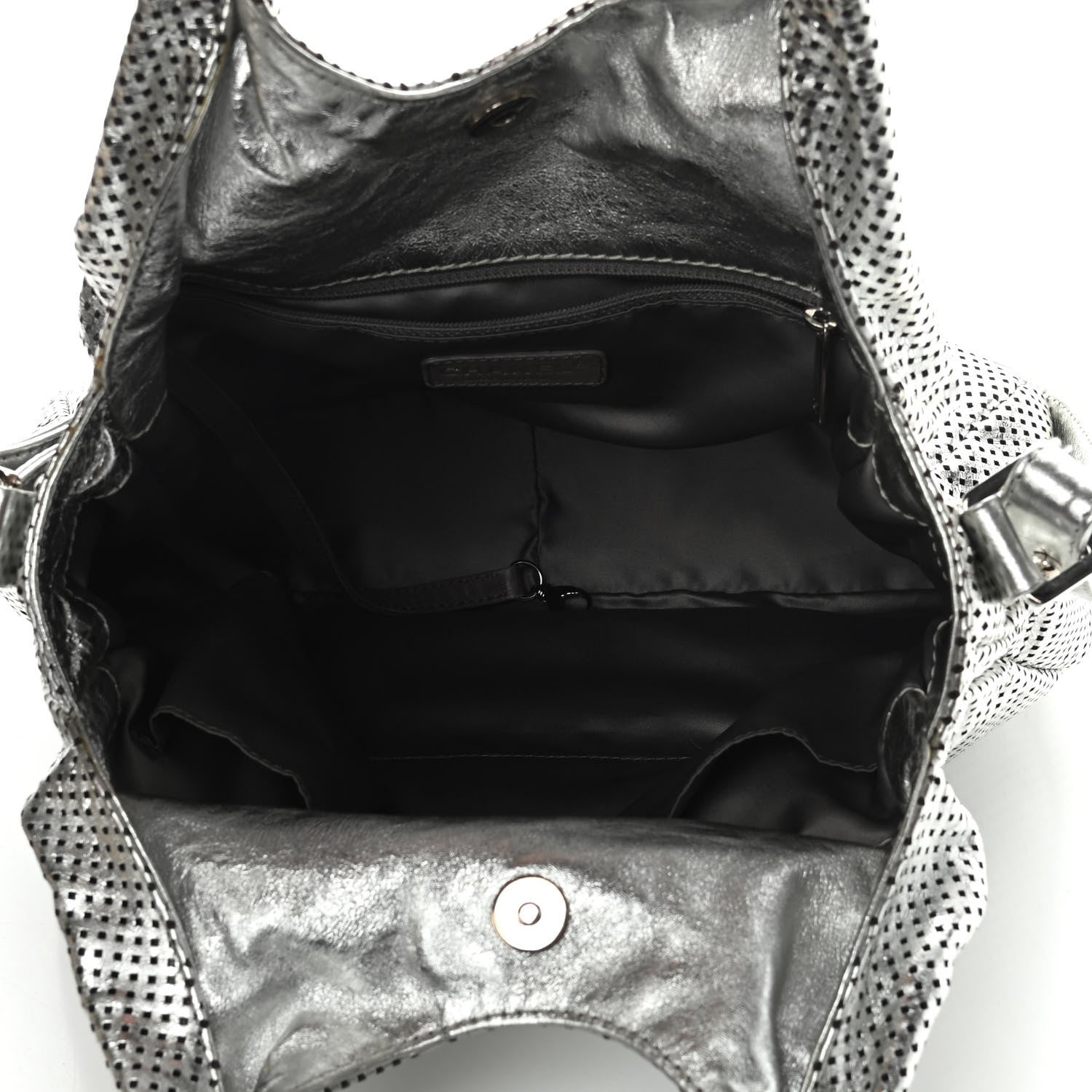 Chanel Metallic Glazed Calfskin Perforated Medium Rodeo Drive Tote Silver 5 of 9