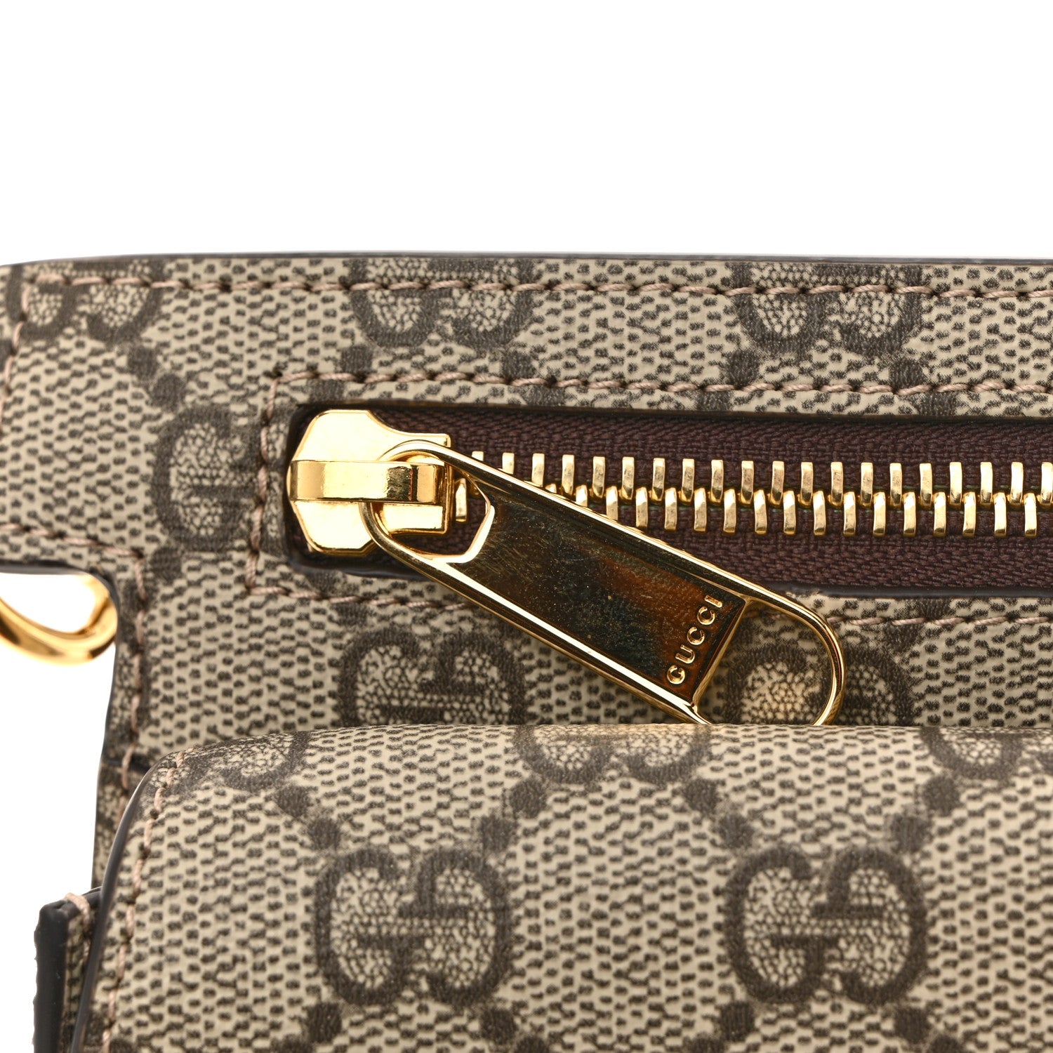 Gucci GG Supreme Monogram Textured Dollar Calfskin Blondie Belt Bag Beige Ebony New Acero 12 of 12