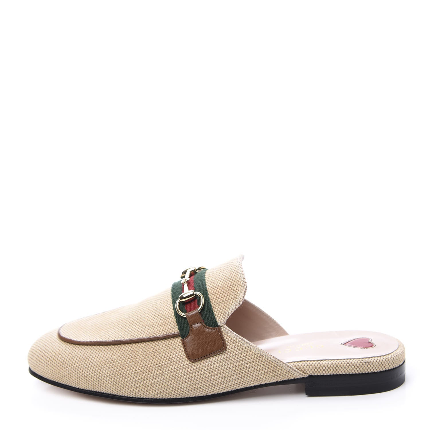Gucci Canvas Vintage Charlotte Web Princetown Slippers 37 Sand Cuir 1 of 11