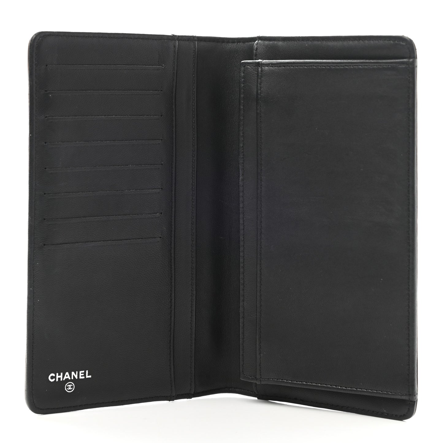 Lambskin Quilted Boy Yen Wallet Black