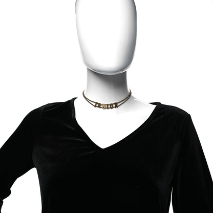 Christian Dior Metal J'Adior Choker Necklace Aged Gold 2 of 4