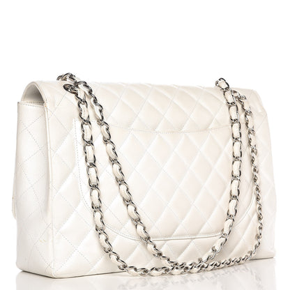 Chanel Caviar Quilted Maxi Single Flap White 4 of 16