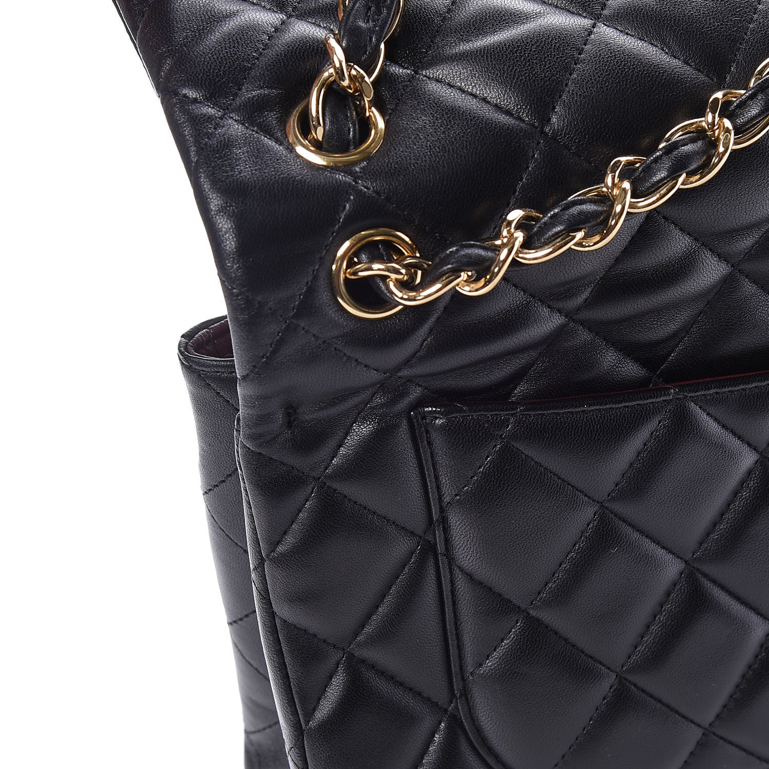 Chanel Lambskin Quilted Jumbo Double Flap Black 14 of 16