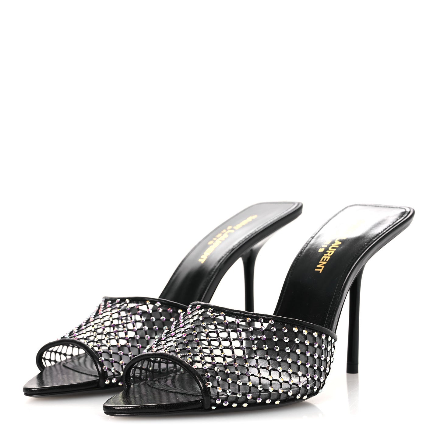 Mesh Strass Giqua 95 Mule Sandals 37.5 Black