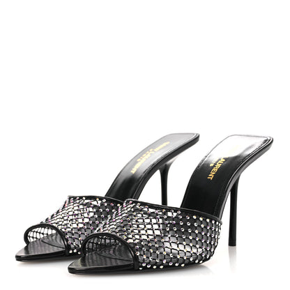 Saint Laurent Mesh Strass Giqua 95 Mule Sandals 37.5 Black 4 of 9
