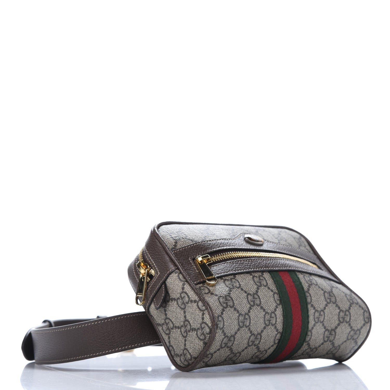 Gucci GG Supreme Monogram Web Small Ophidia Belt Bag 85 34 Dark Brown 4 of 9