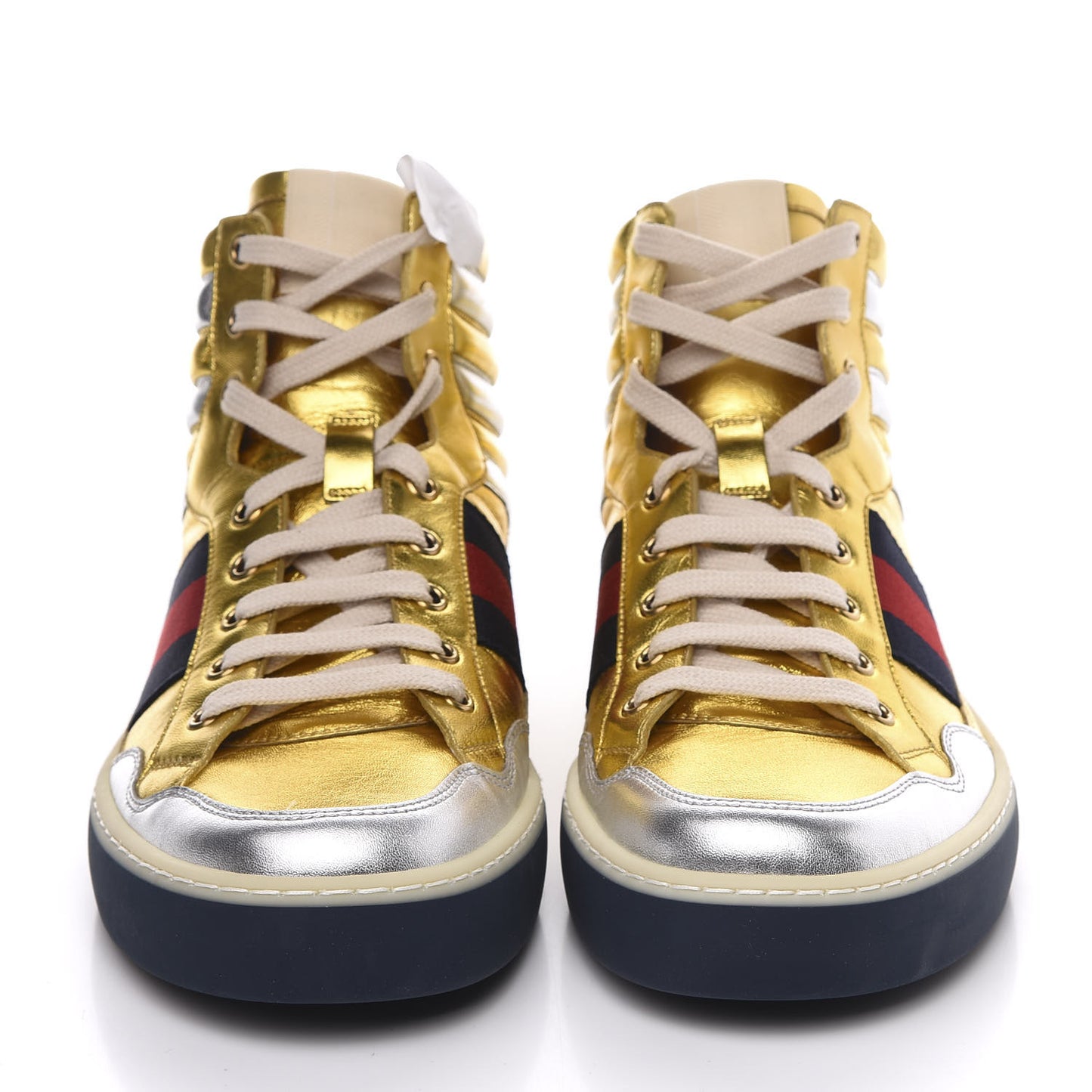 Metallic Nappa Mens High Top Sneakers 8.5 Oro