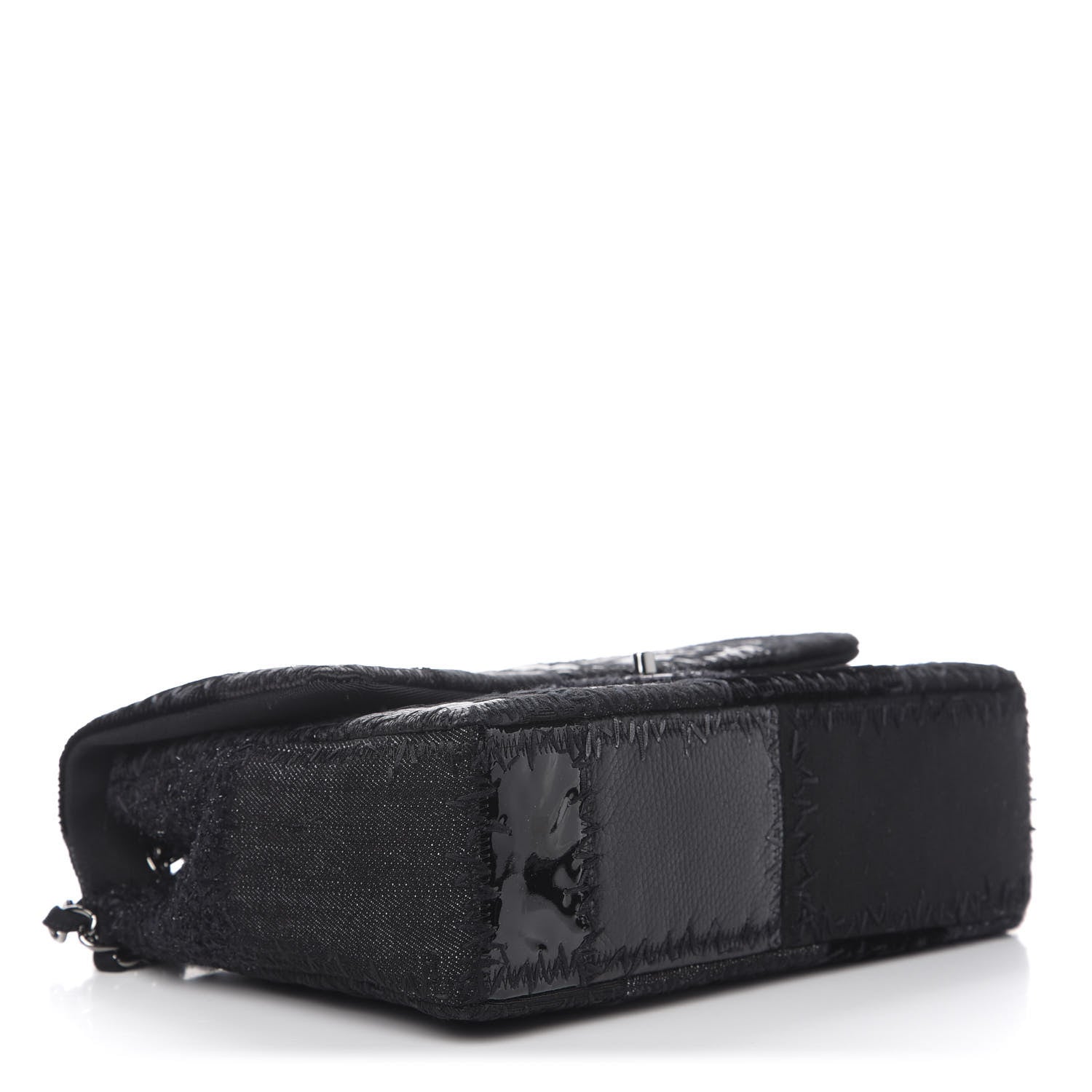 Chanel Tweed Patchwork Jumbo Single Flap Black 4 of 11