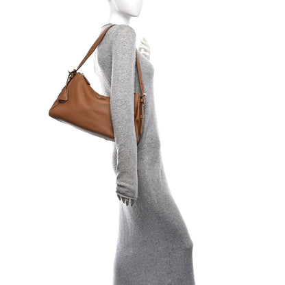 Prada Soft Calfskin Large Aimee Shoulder Bag Caramel 2 of 9