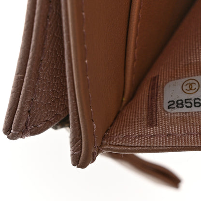 Chanel Goatskin Camellia Embossed Compact Wallet Pink 7 of 13