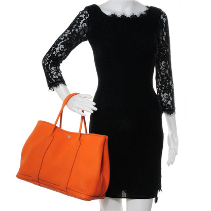 Hermes Veau Negonda Garden Party Tote MM 36 Orange 2 of 7
