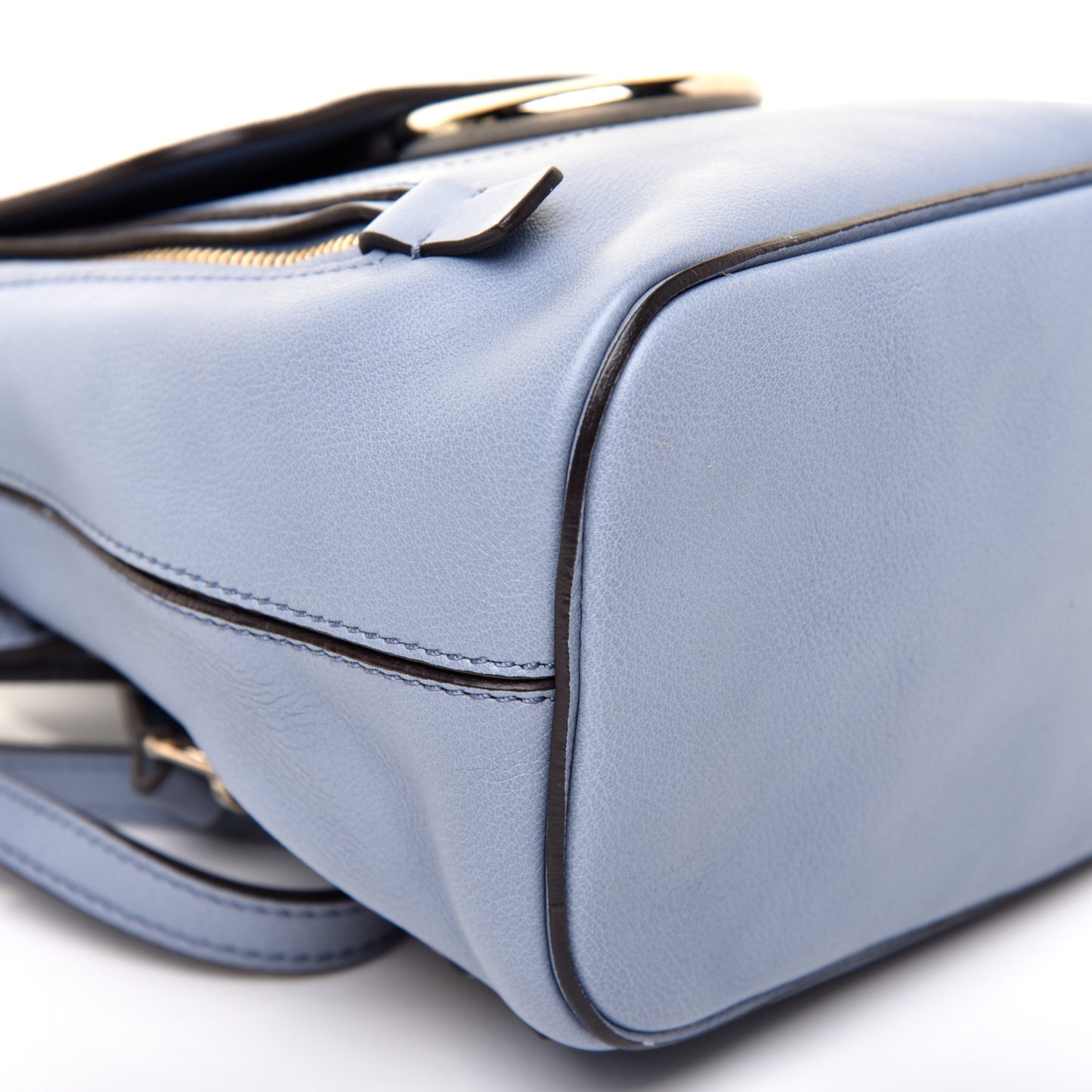 Suede Calfskin Mini Faye Backpack Washed Blue